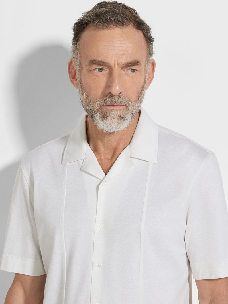 ZEGNA WHITE COTTON AND SILK SHIRT outlook