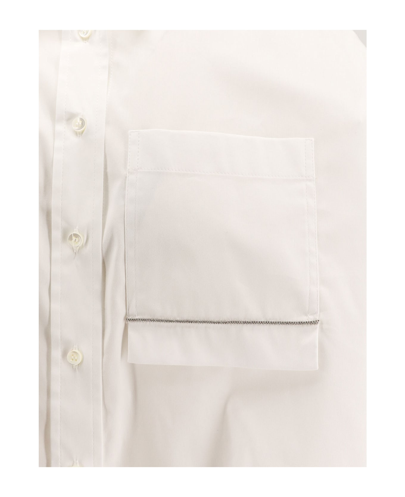 Cotton Blend Shirt With Monili Detail - 3