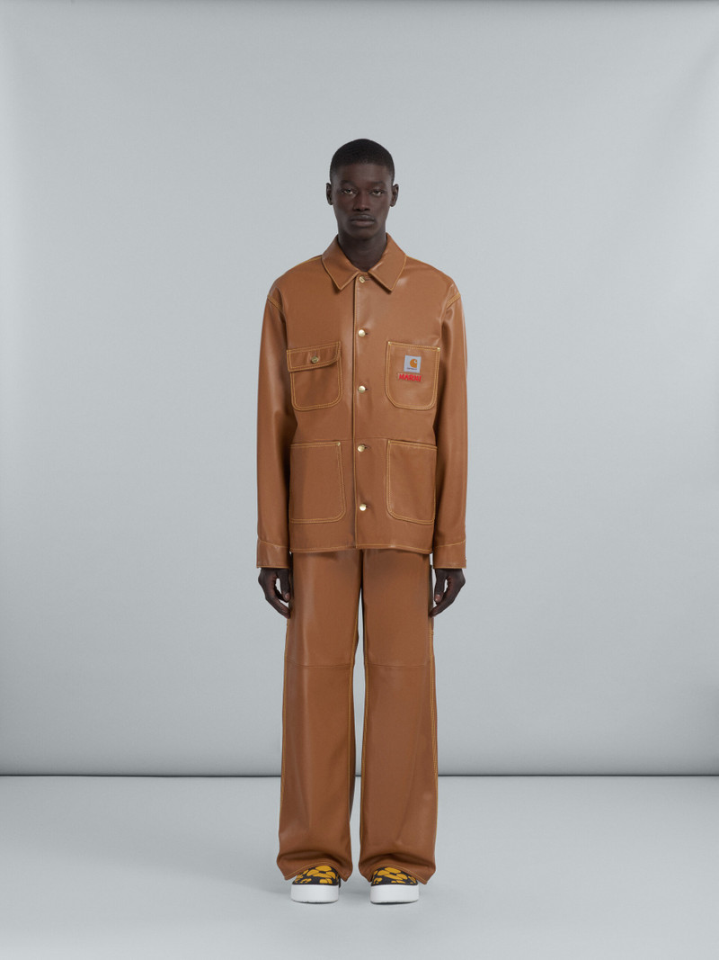 Marni MARNI X CARHARTT WIP - BROWN LEATHER JACKET outlook