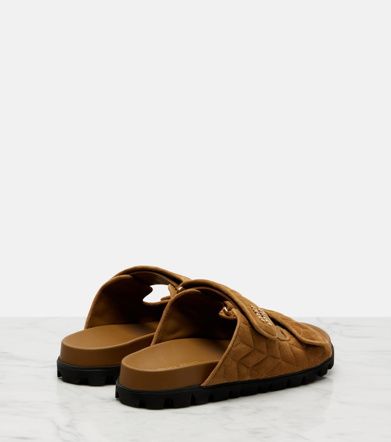 Miu Miu Quilted suede slides outlook