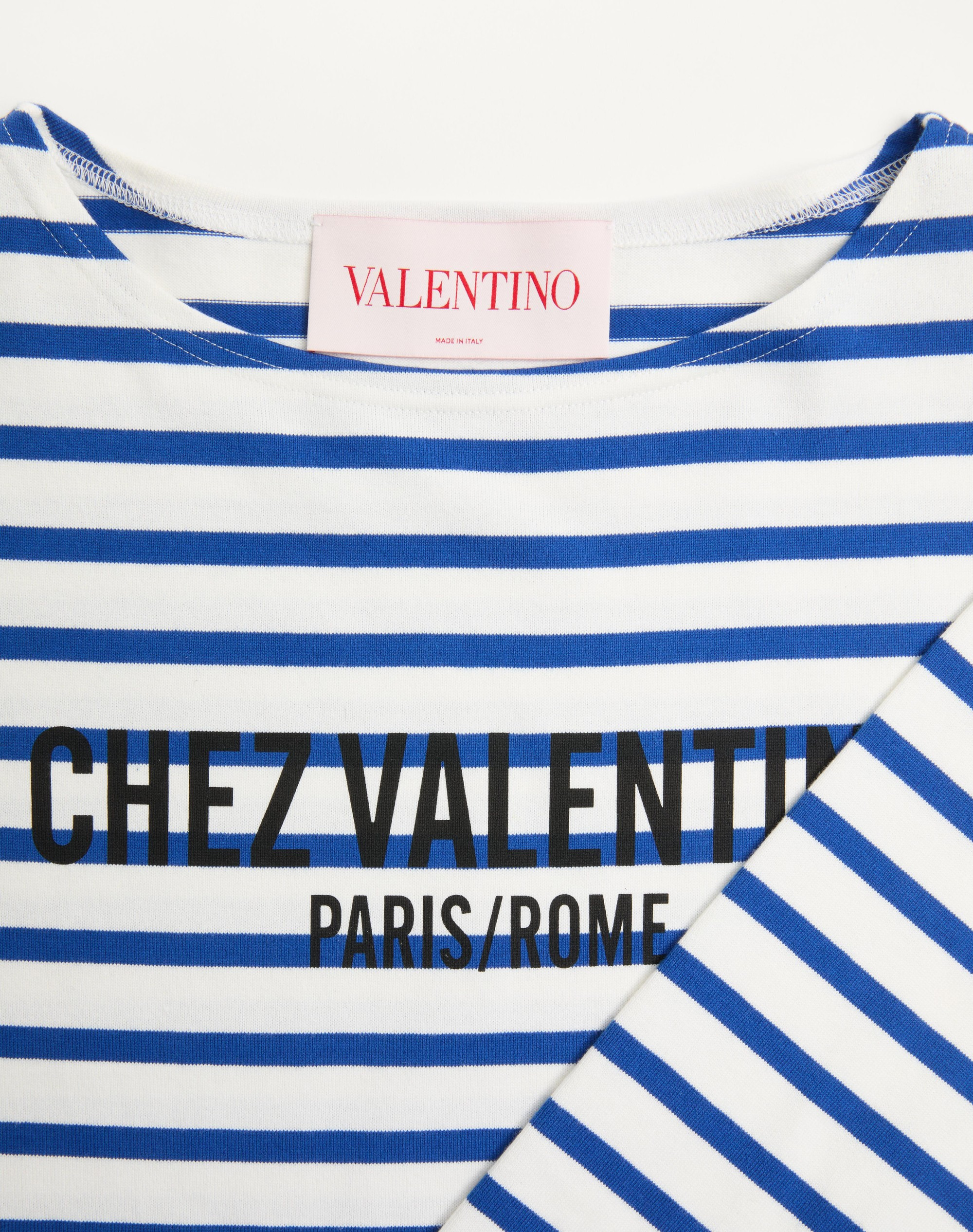 LONG-SLEEVED COTTON T-SHIRT WITH CHEZ VALENTINO PRINT - 9