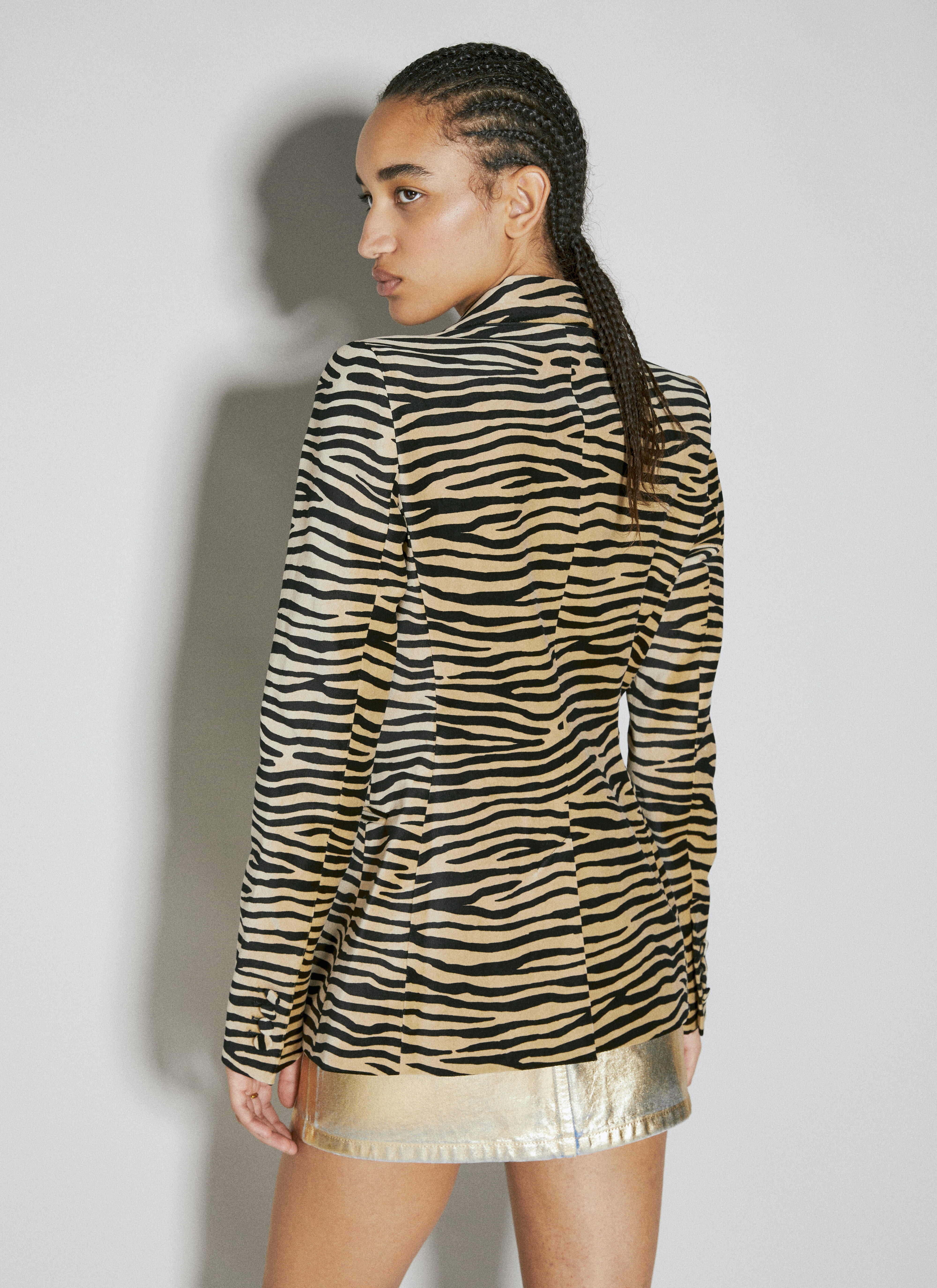 Tiger Print Tailored Blazer - 4