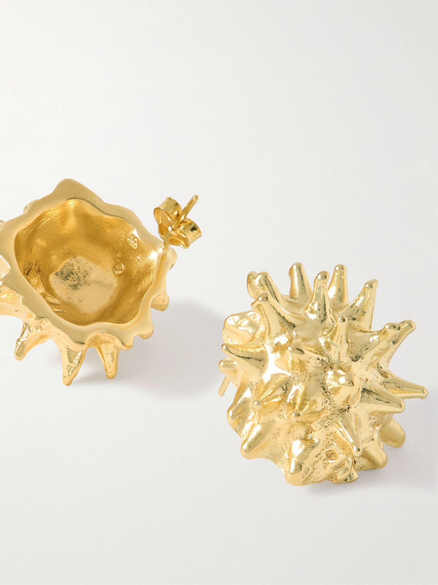 Sea Urchin gold-plated earrings Gold - 3