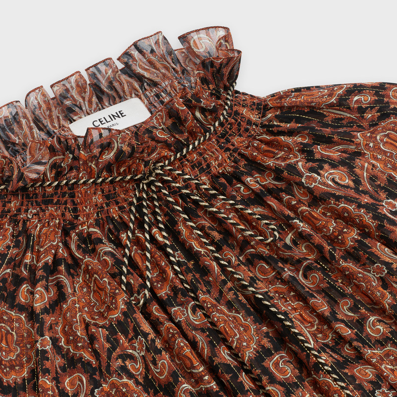 FOLK DRESS IN PRINTED SILK LAMÉ 3