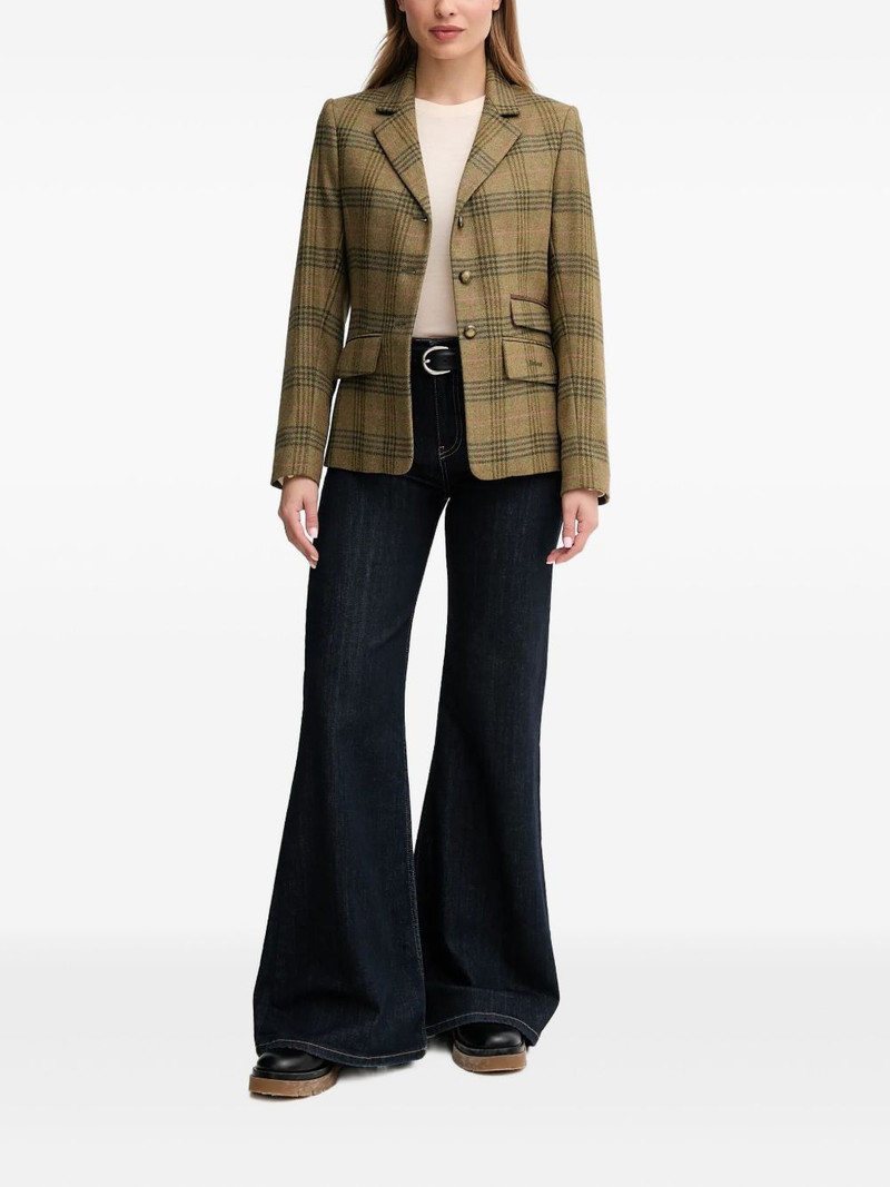 Barbour check-pattern blazer outlook