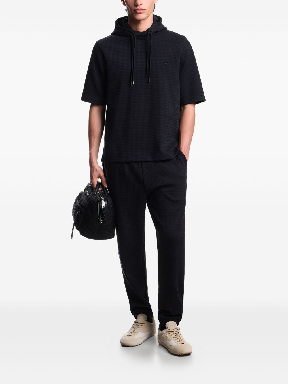 textured drawstring trousers - 2