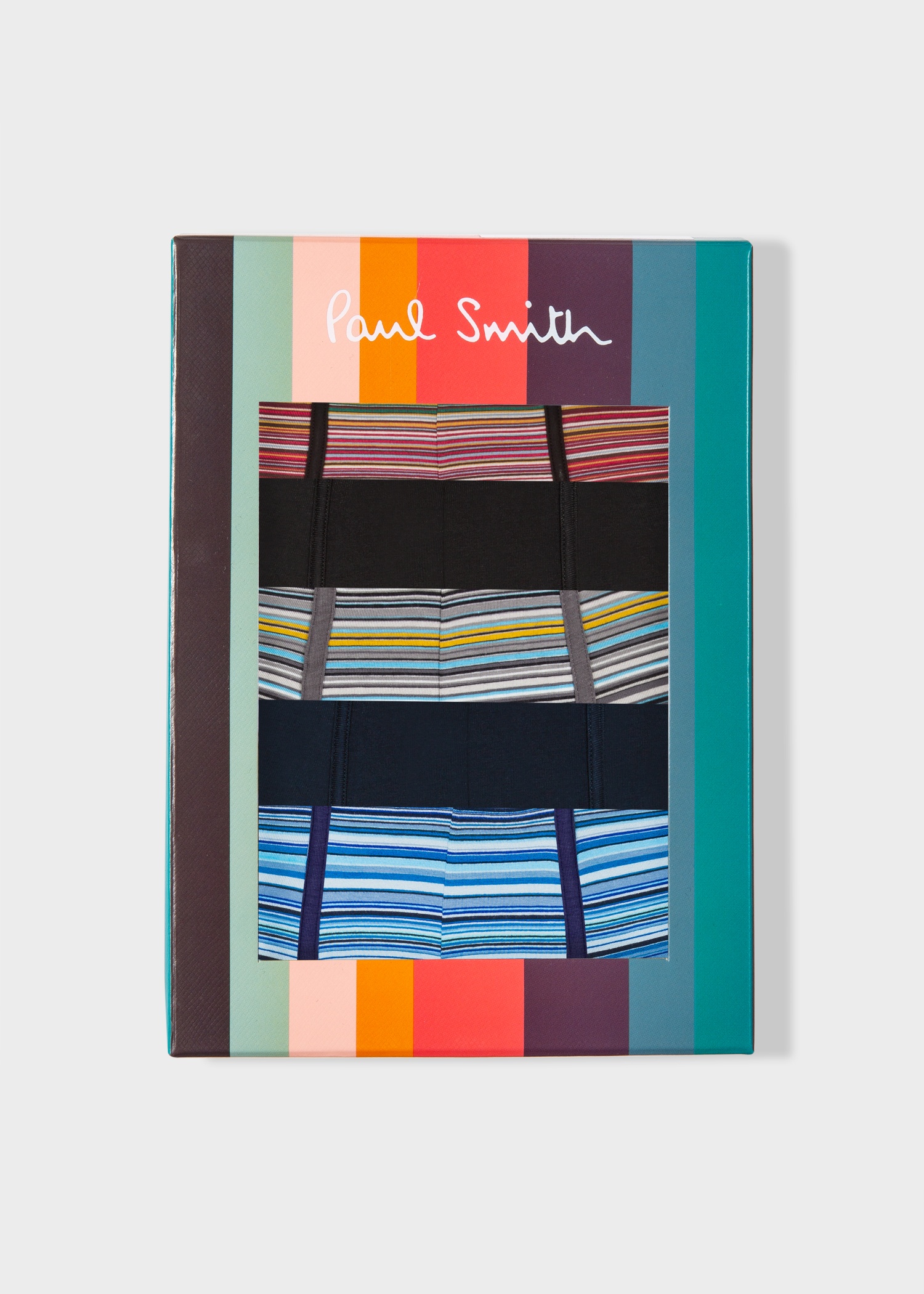 'Signature Stripe' and Plain Boxer Briefs Five Pack - 2