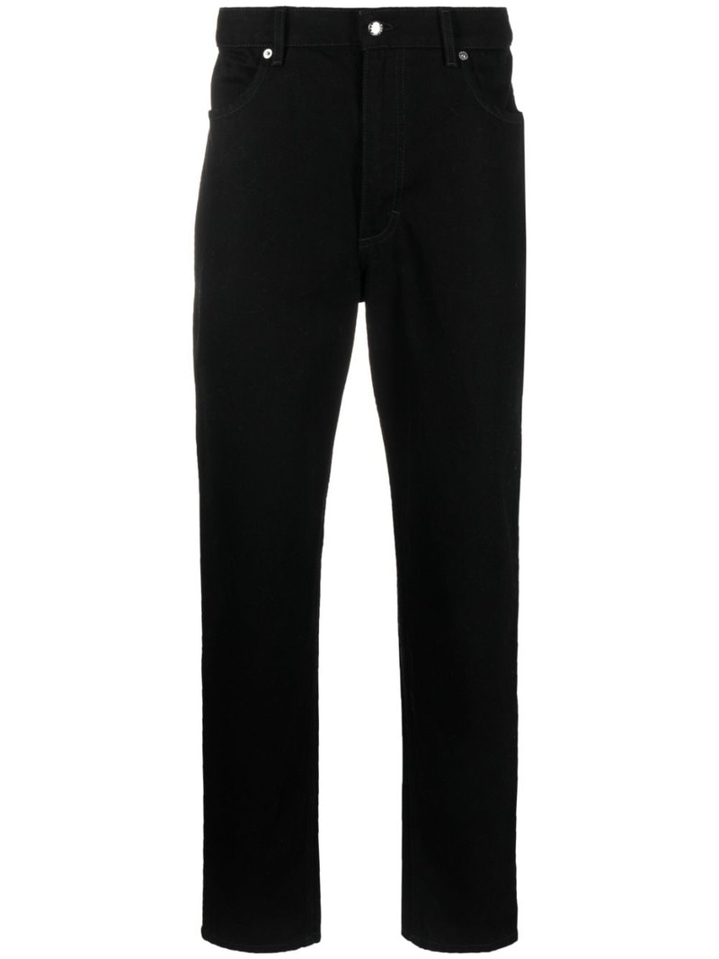 mid-rise tapered-leg trousers 1