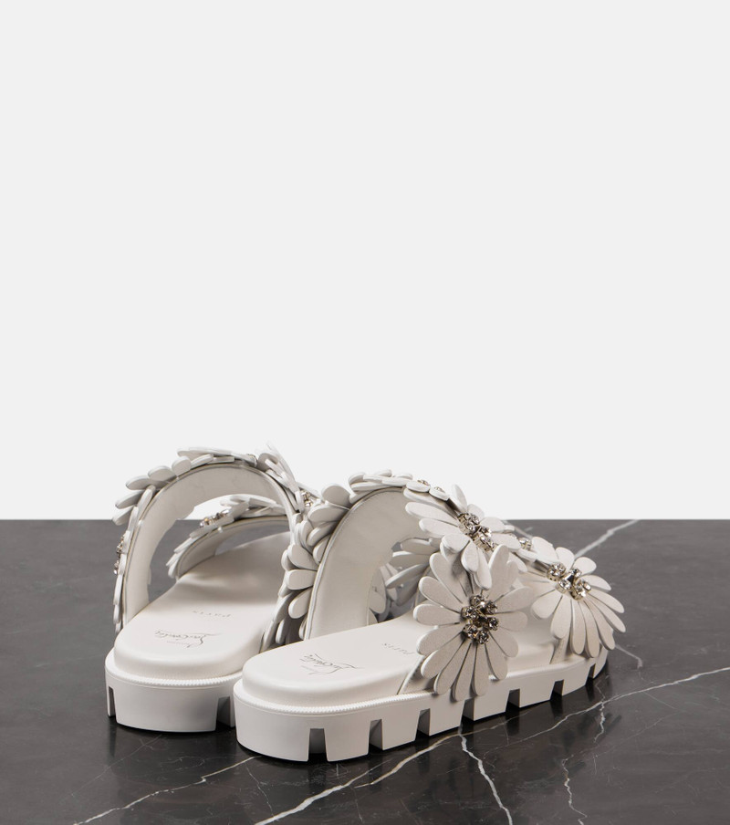 Christian Louboutin Flora Cool suede and leather slides outlook