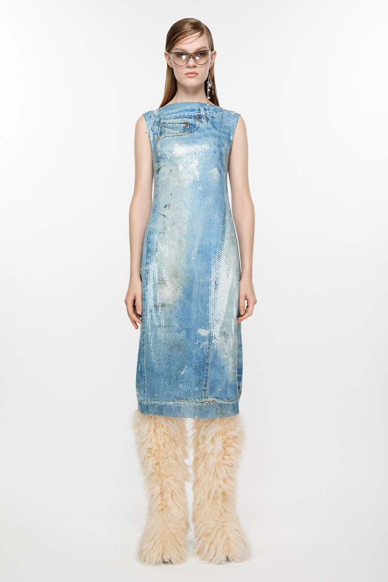 Acne Studios Printed sequin dress - Mid blue outlook