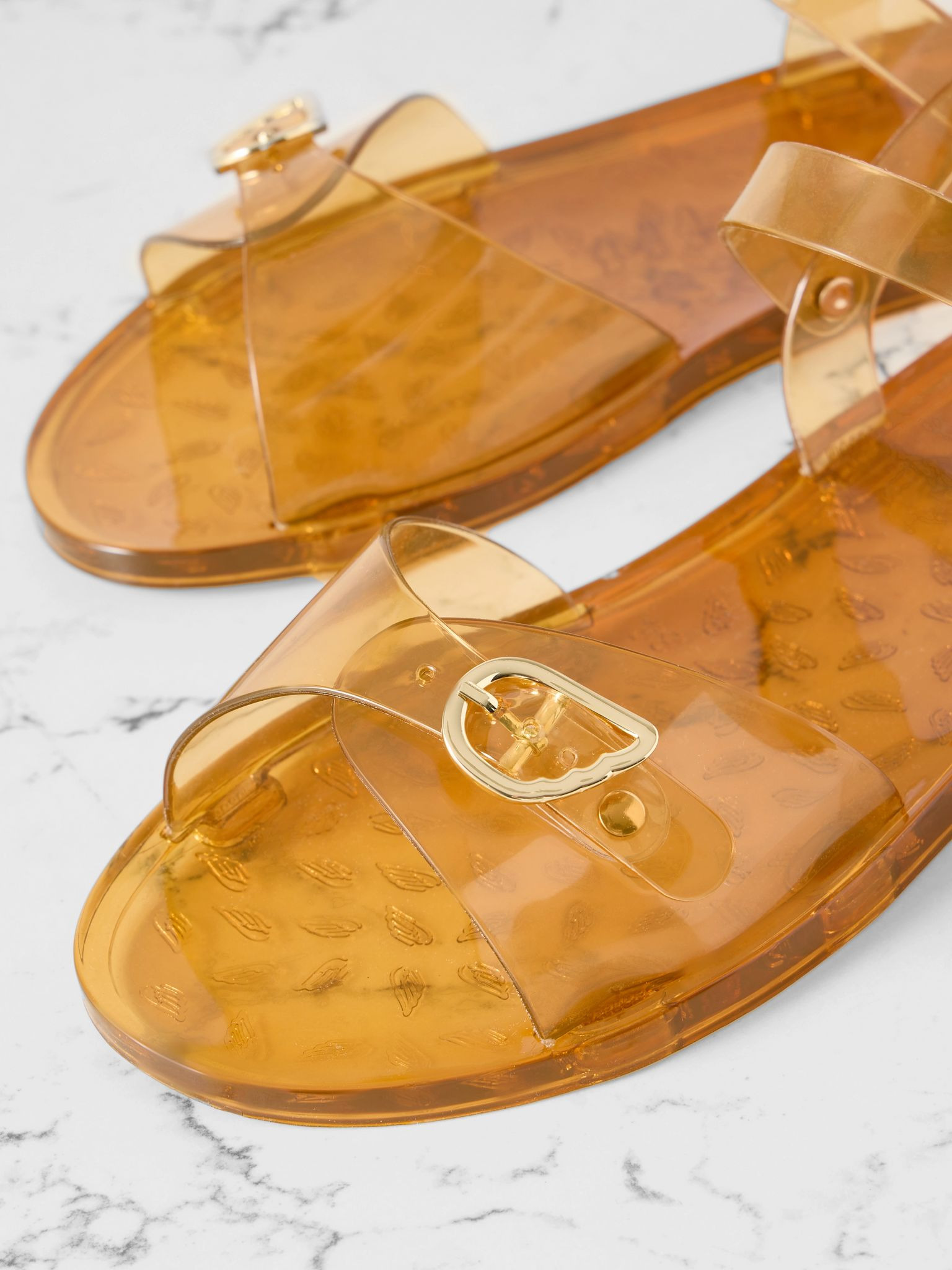 Irini recycled-PVC slingback sandals Tan - 4