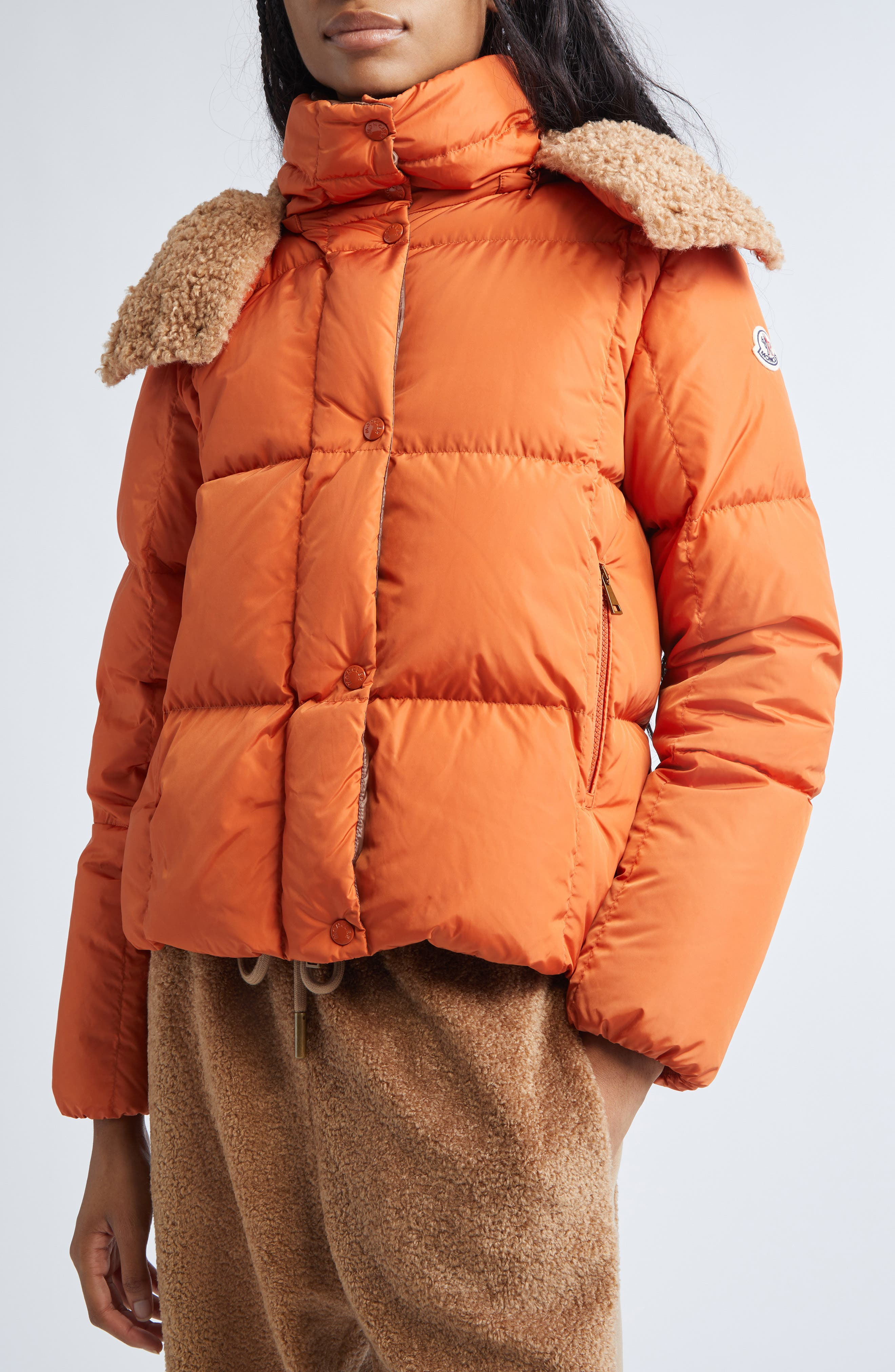Moncler Castelnou Box Quilted Down Puffer Jacket in Orange at Nordstrom - 5