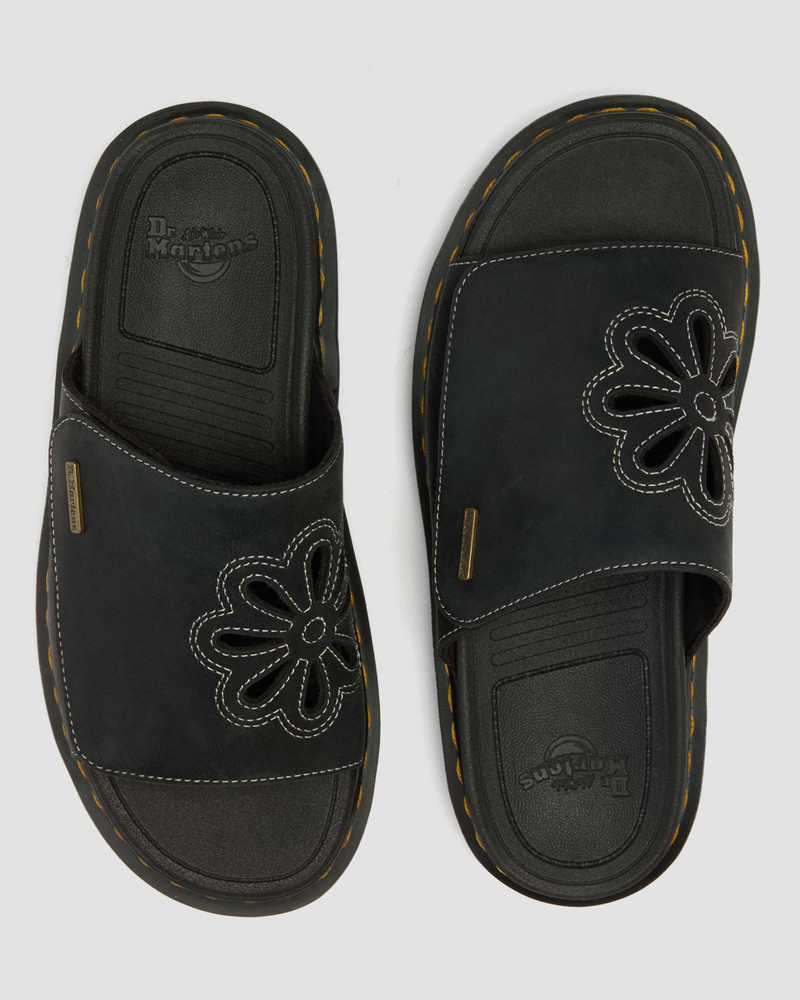 Dr. Martens Zebzag Slides Wyoming Leather Platform Sandals outlook