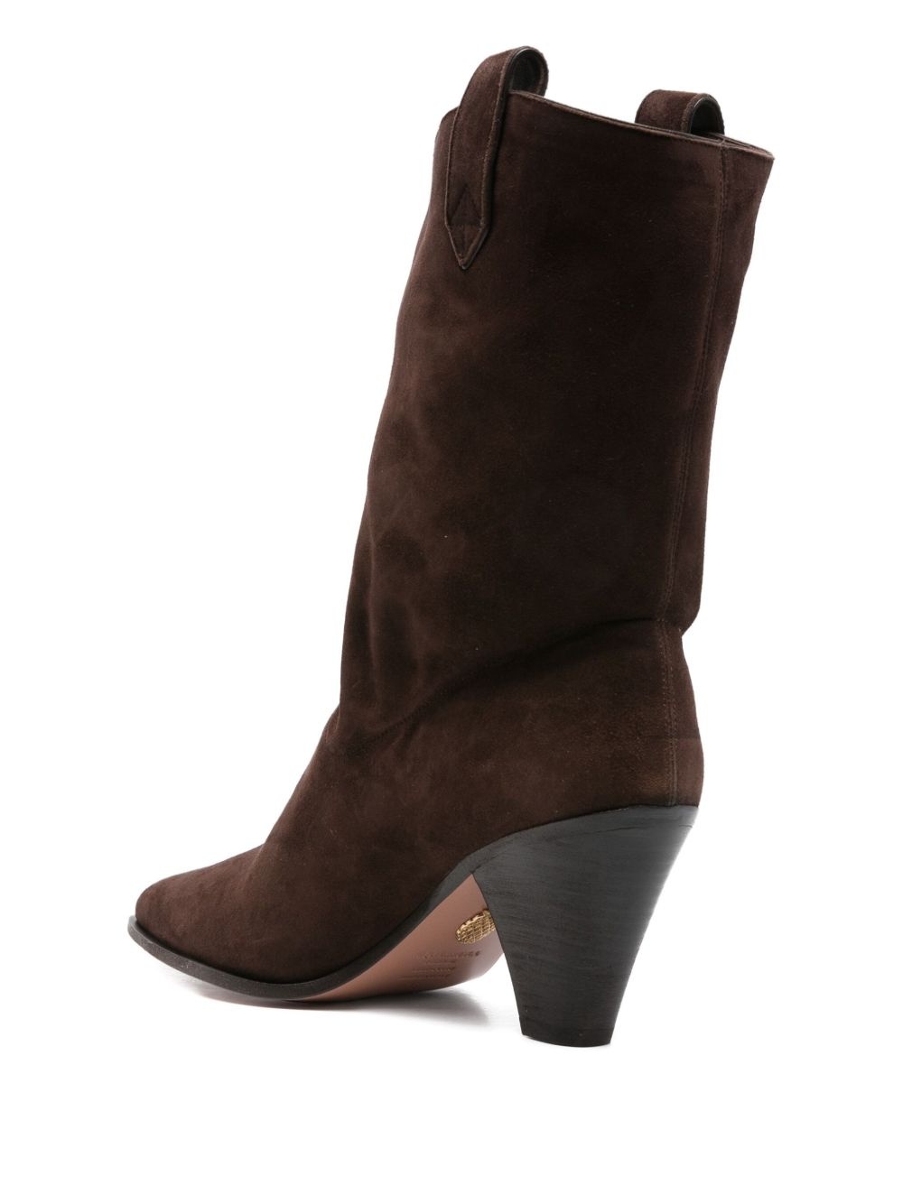 80mm suede leather cowboy boots - 3