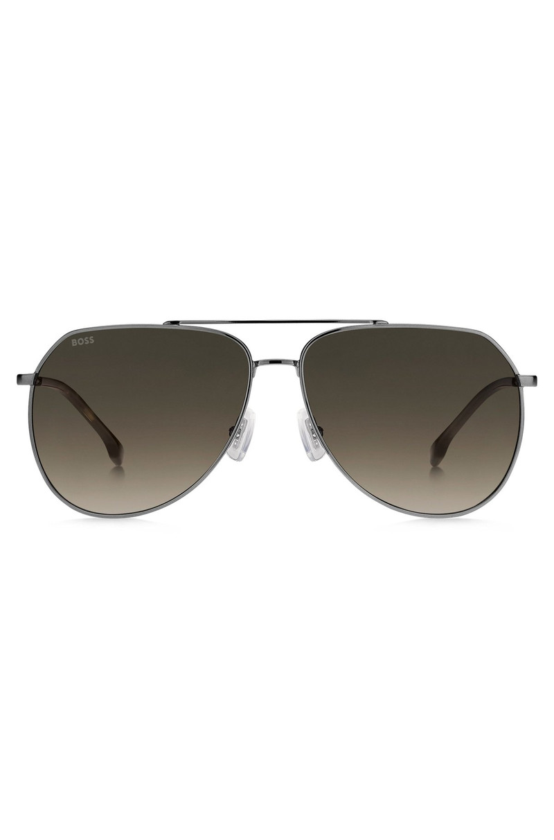 SILVER-TONE SUNGLASSES WITH HAVANA-ACETATE END-TIPS 3