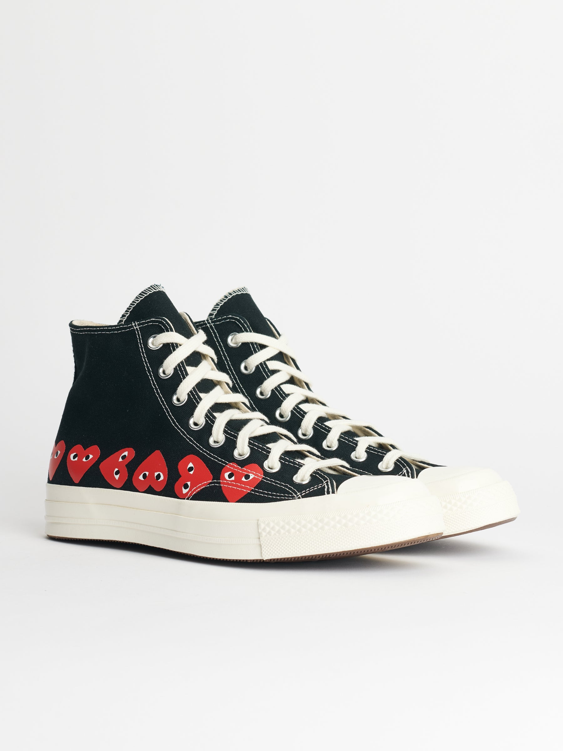 COMME DES GARÇONS PLAY X CONVERSE CHUCK 70 HI MULTI HEARTS BLACK - 3