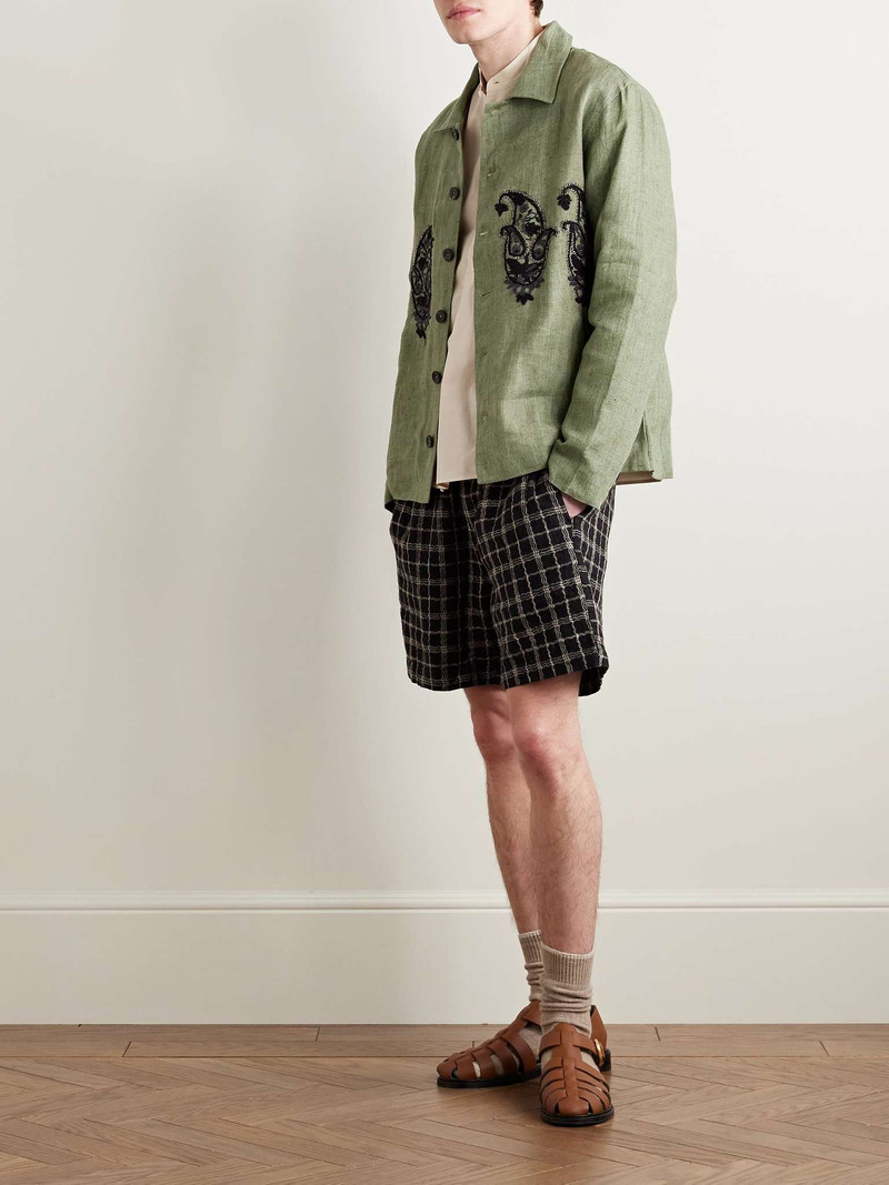 KARTIK RESEARCH Embellished Linen Overshirt outlook