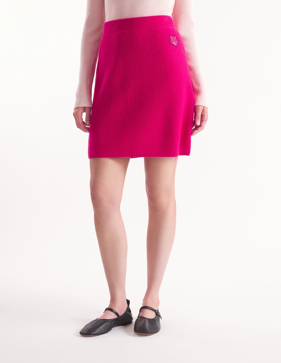 BOLD FOX HEAD PATCH SHORT RIBBED SKIRT - 3