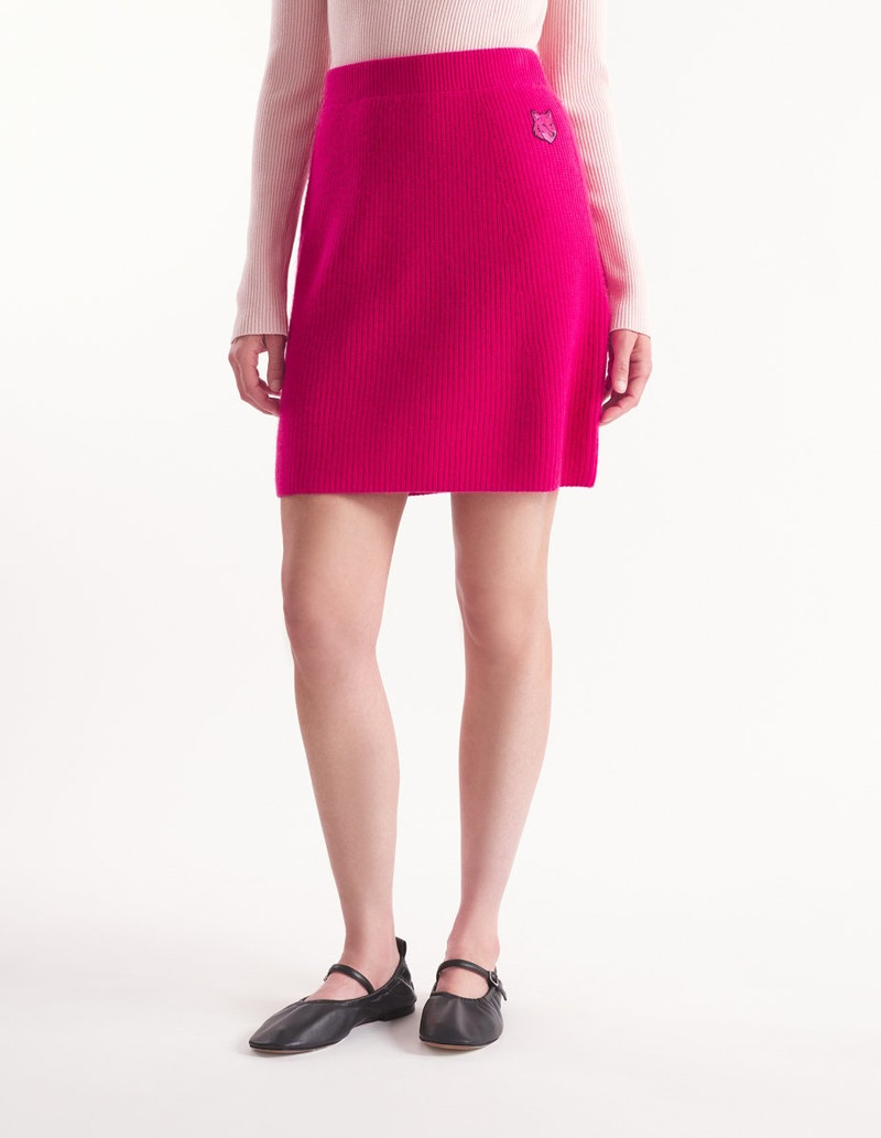 BOLD FOX HEAD PATCH SHORT RIBBED SKIRT 3