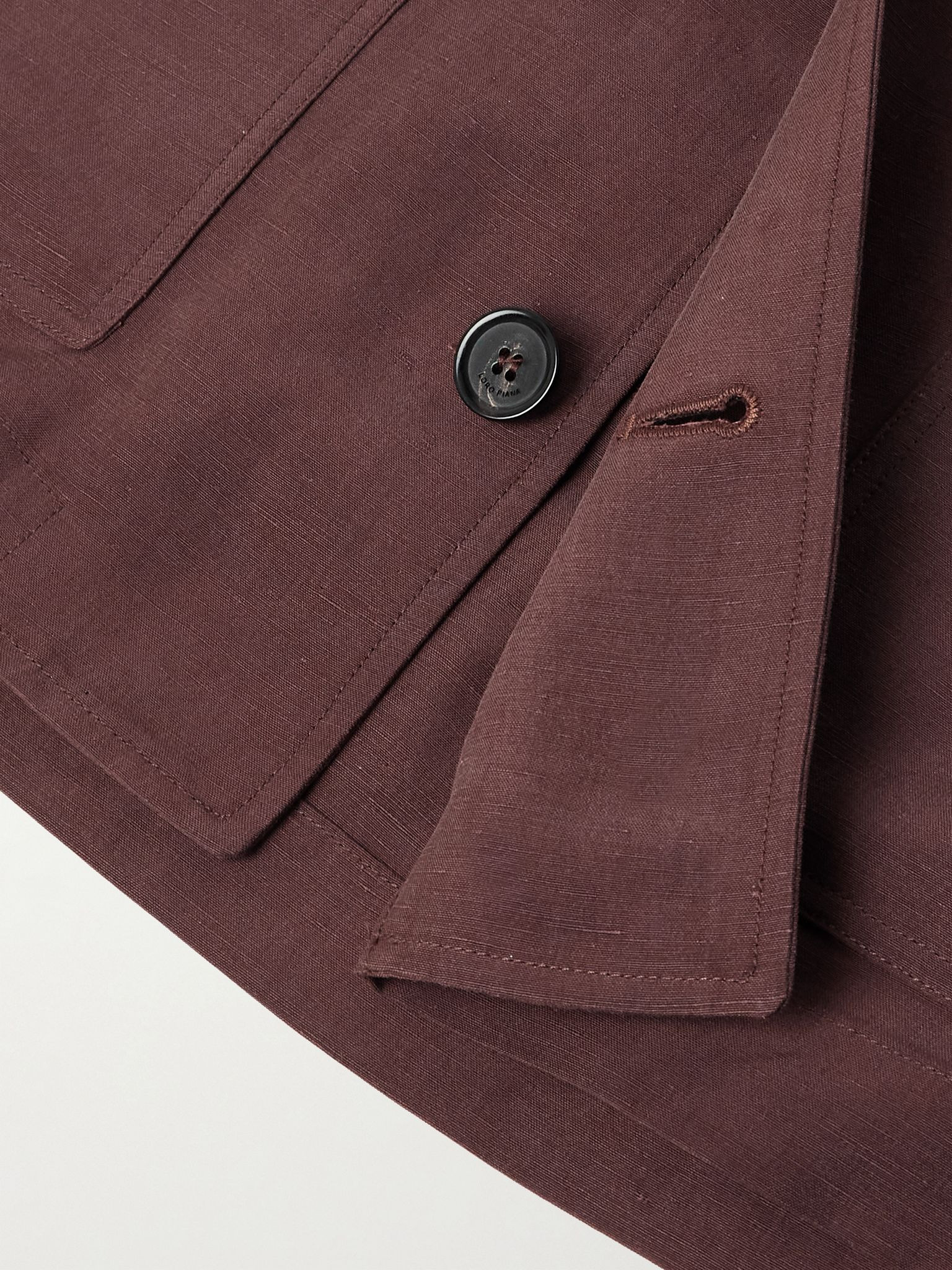 Joele Linen and Silk-Blend Overshirt Brown - 6
