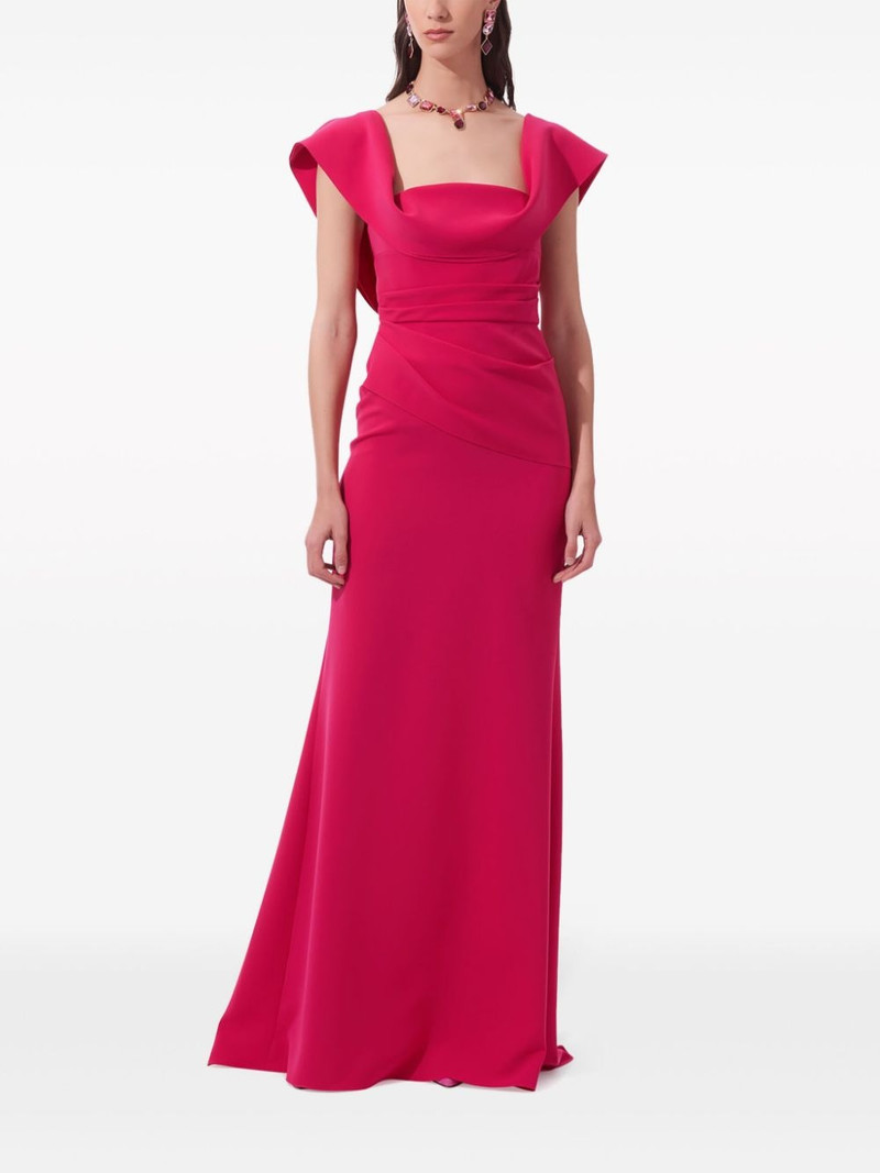 CAROLINA HERRERA ruched square-neck gown outlook
