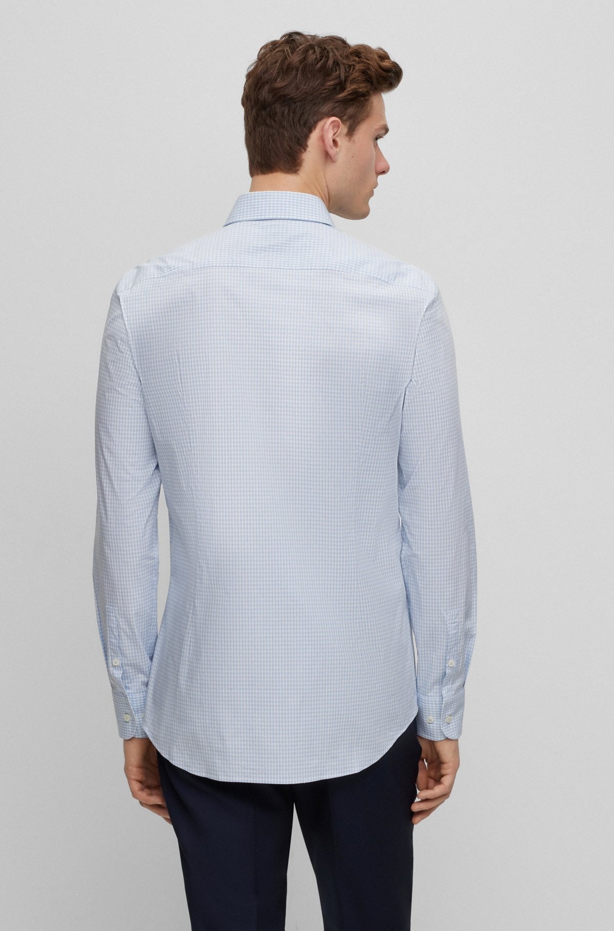 SLIM-FIT SHIRT IN CHECKED STRETCH COTTON - 5