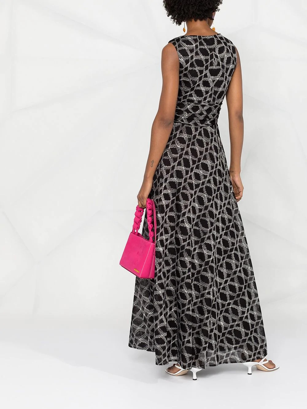 geometric print empire line gown - 4