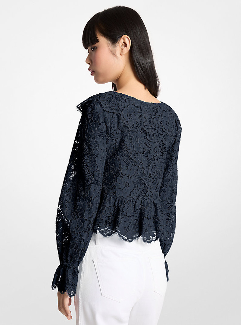 MICHAEL KORS Corded Floral Lace Blouse outlook