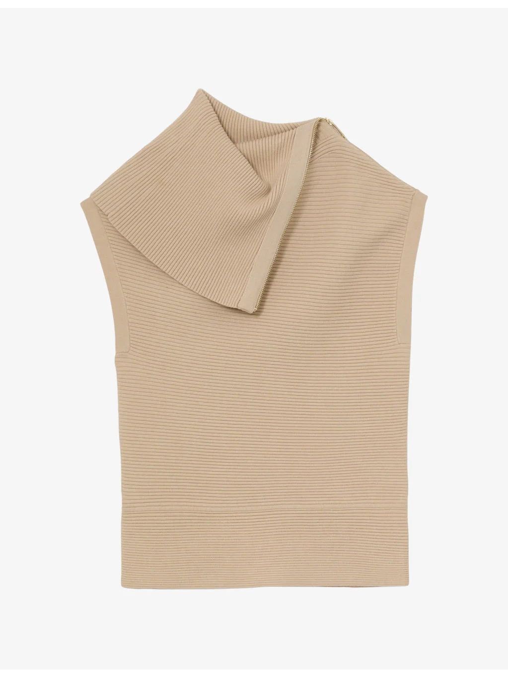Laura Asymmetric-Neck Stretch-Knit Vest - 1