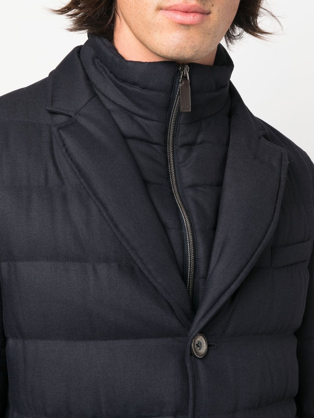 concealed-zip padded coat - 5