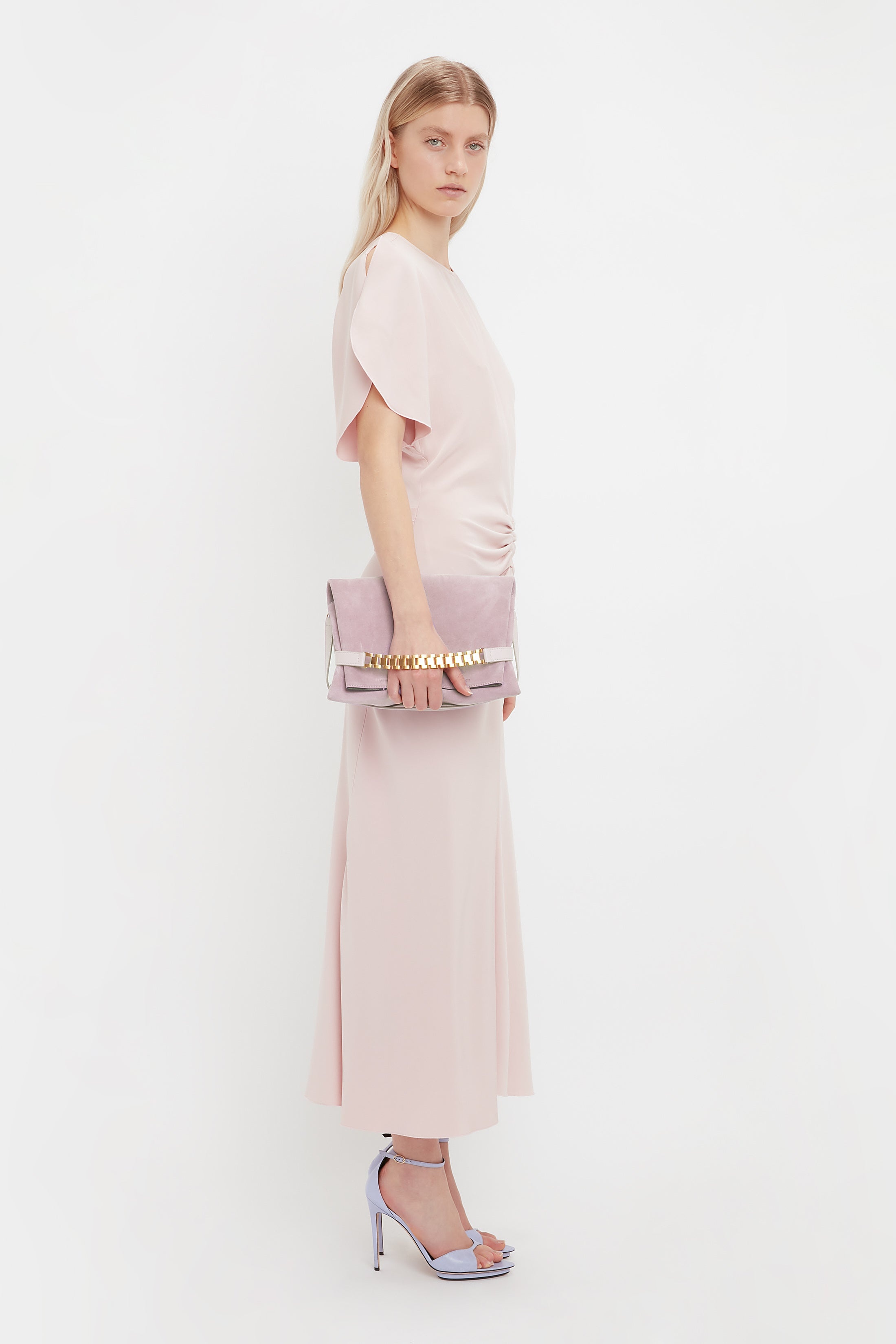 Pointy Toe Stiletto Sandal in Lilac Leather - 8
