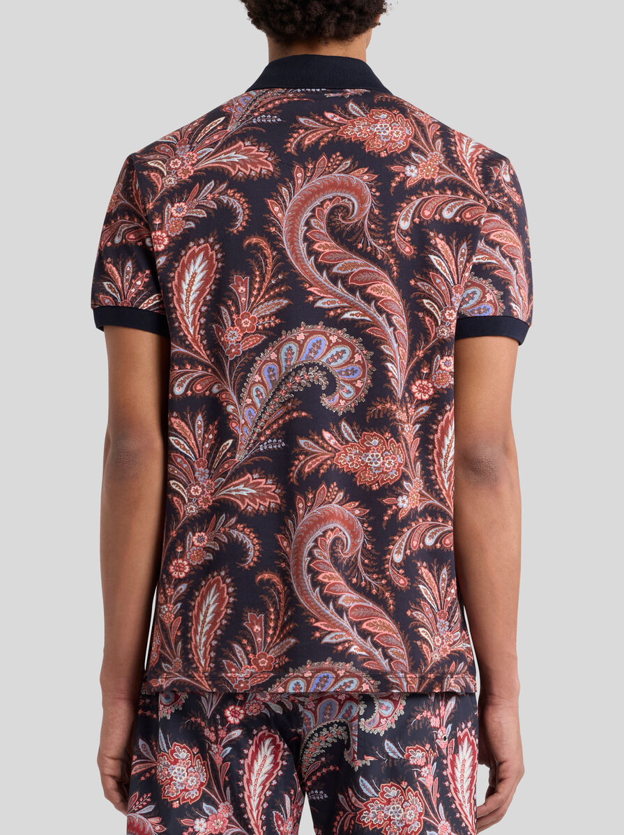 FLORAL PAISLEY COTTON POLO SHIRT - 5
