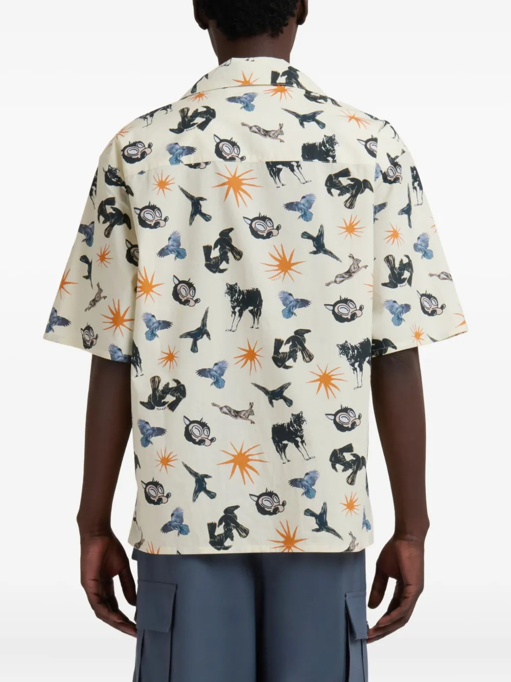 MARNI - Men Print Poplin Bowling Shirt - 3