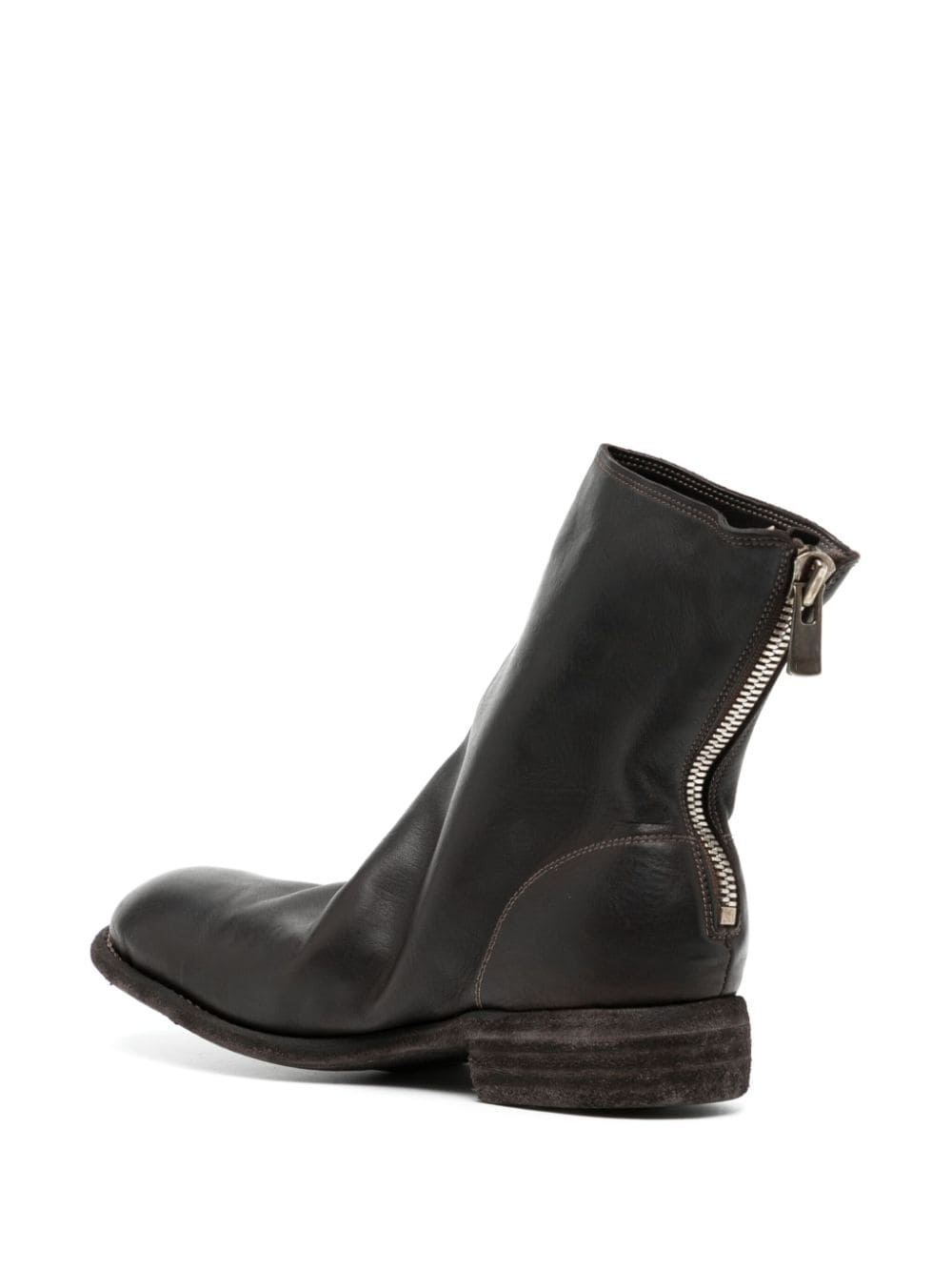 zip-fastened leather boots - 3