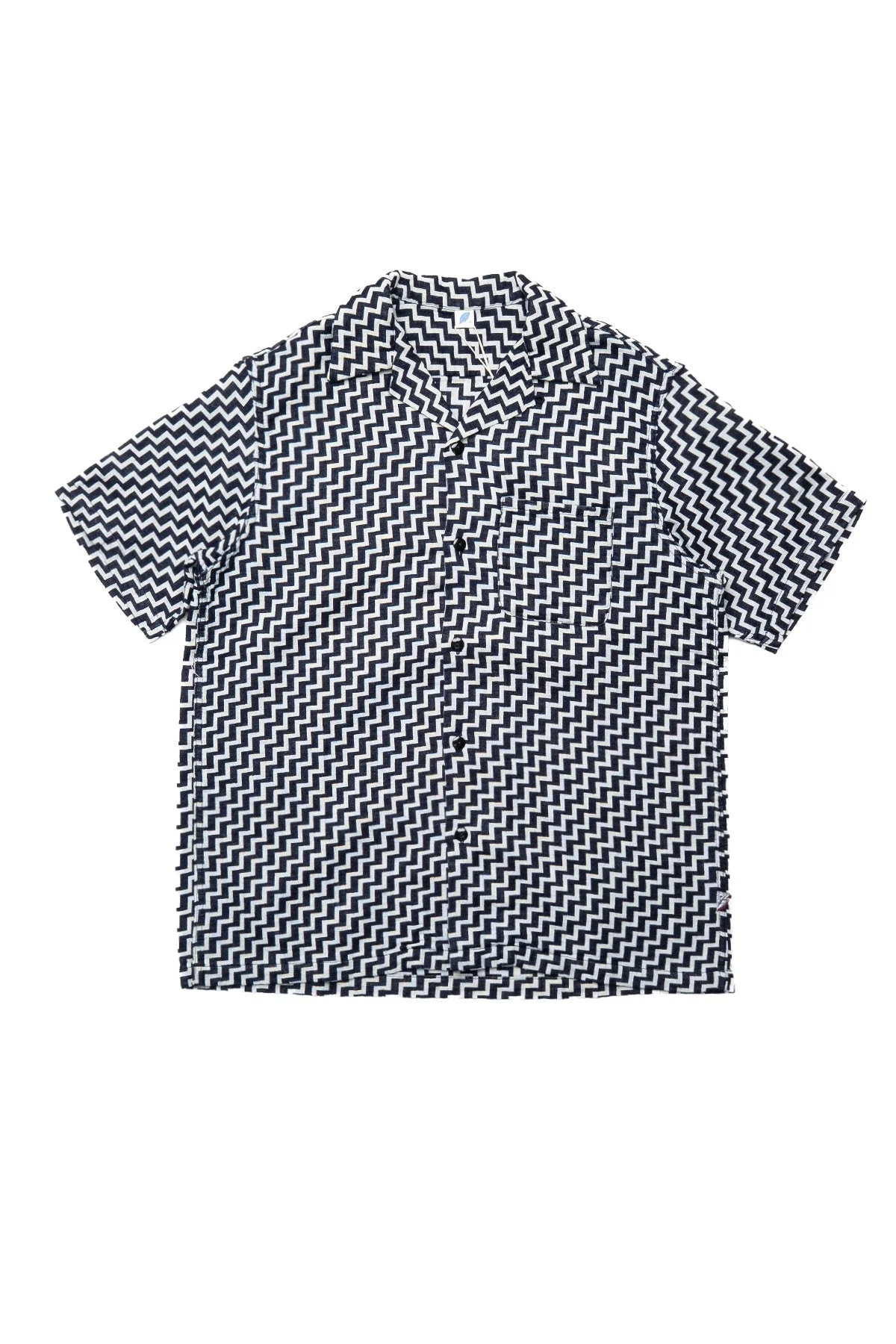 SS-2232-2 Jacquard Open Collar Short Sleeve Shirt - Saw - 1