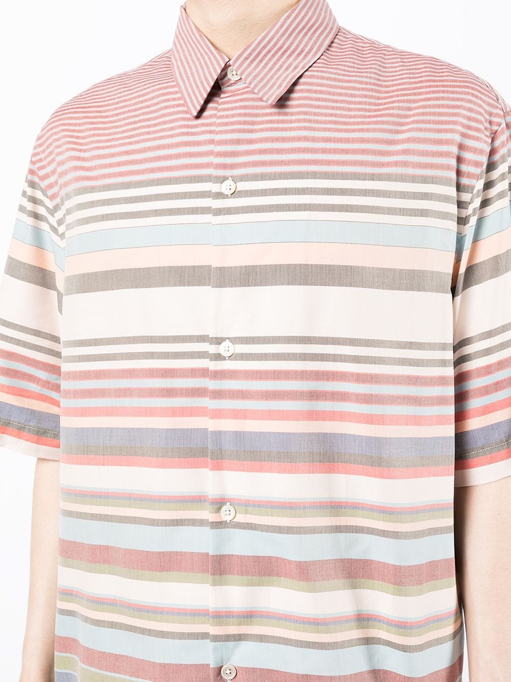 striped short-sleeved shirt - 5