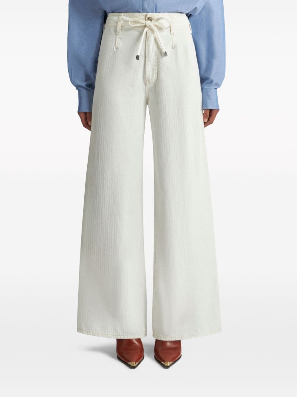 belted high-rise wide-leg jeans - 3