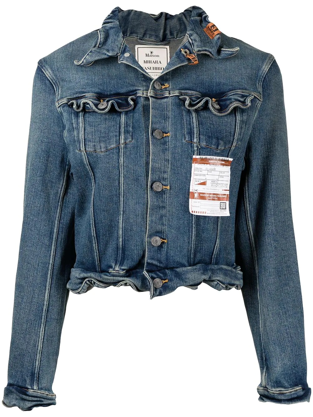 logo patch denim jacket - 1