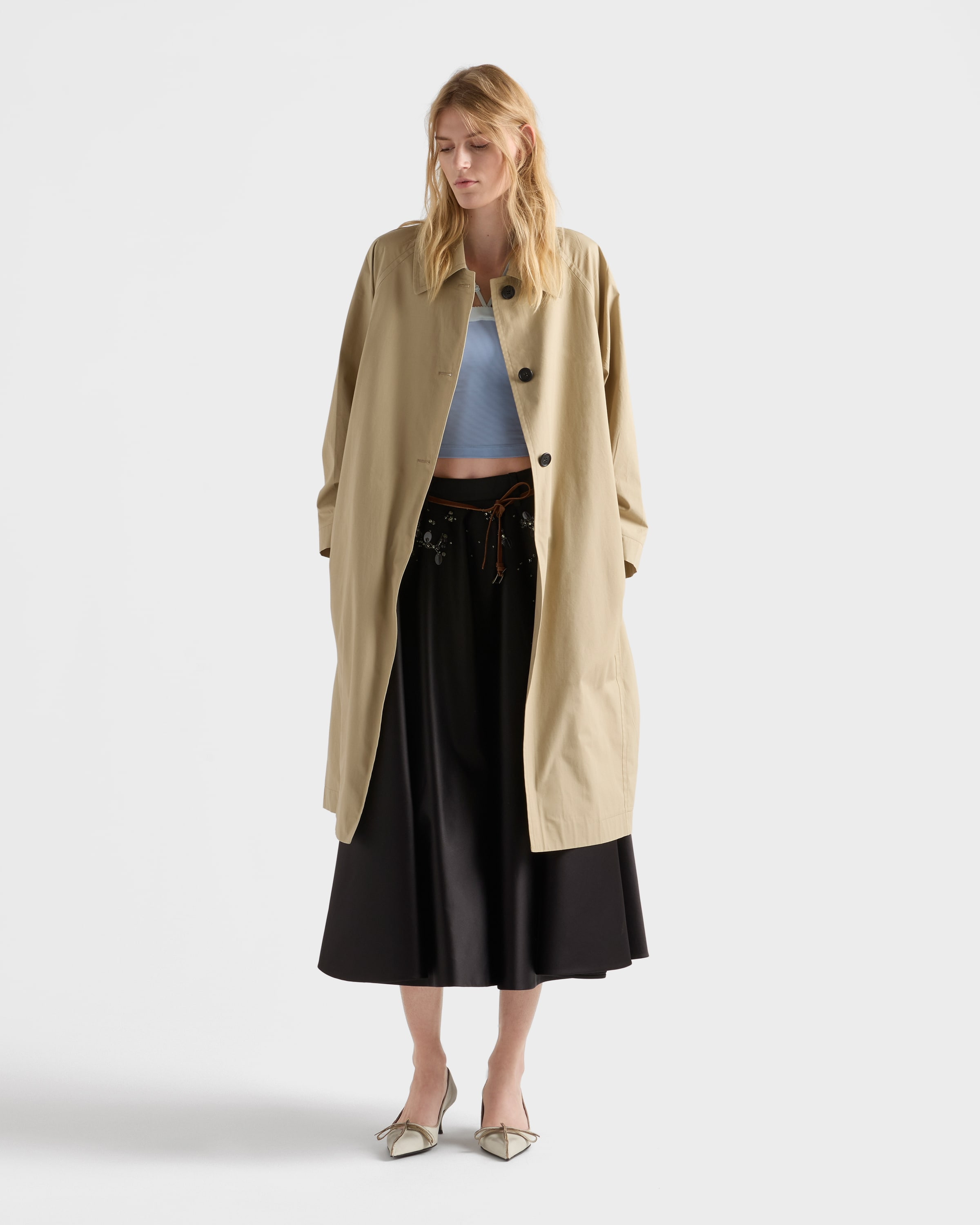 Single-breasted cotton canvas coat - 2