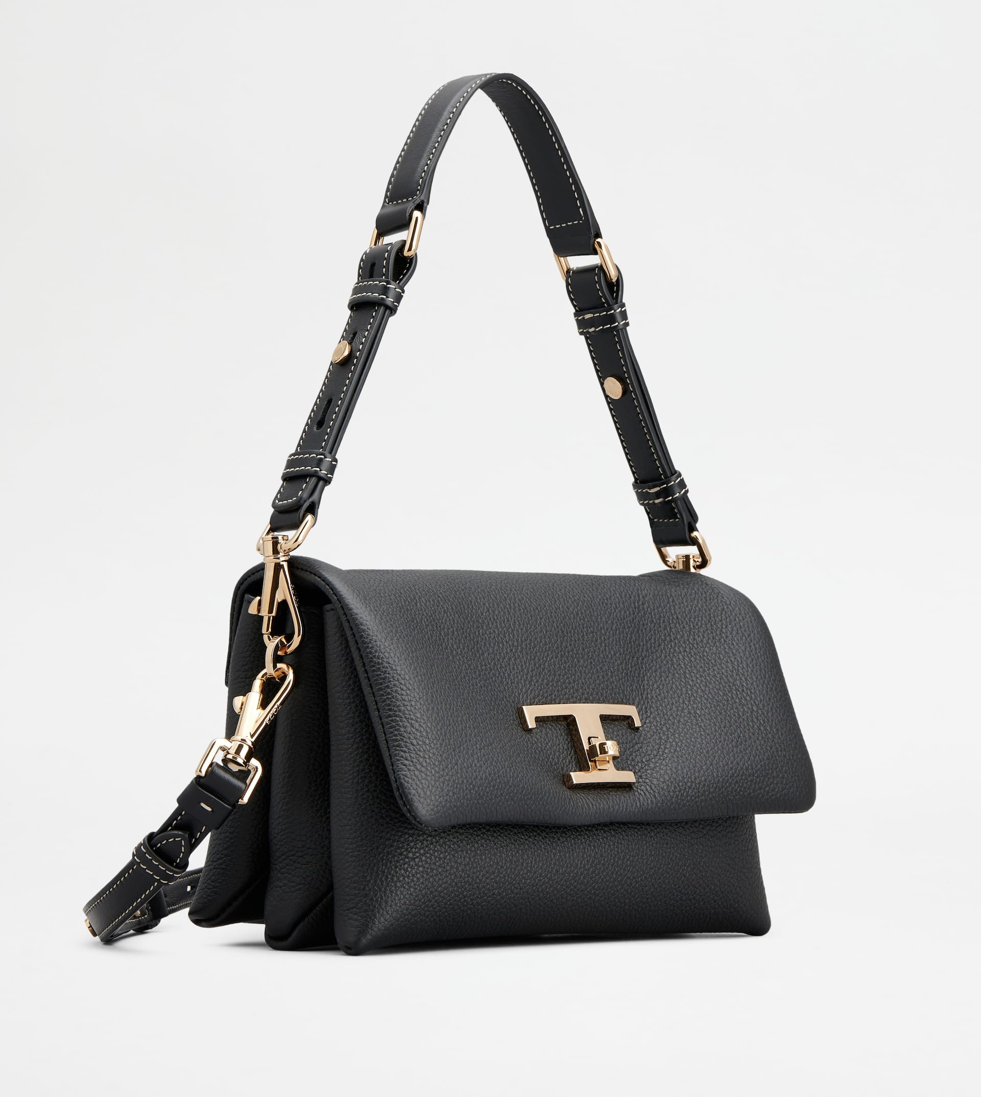 T TIMELESS FLAP BAG IN LEATHER MINI - BLACK - 3