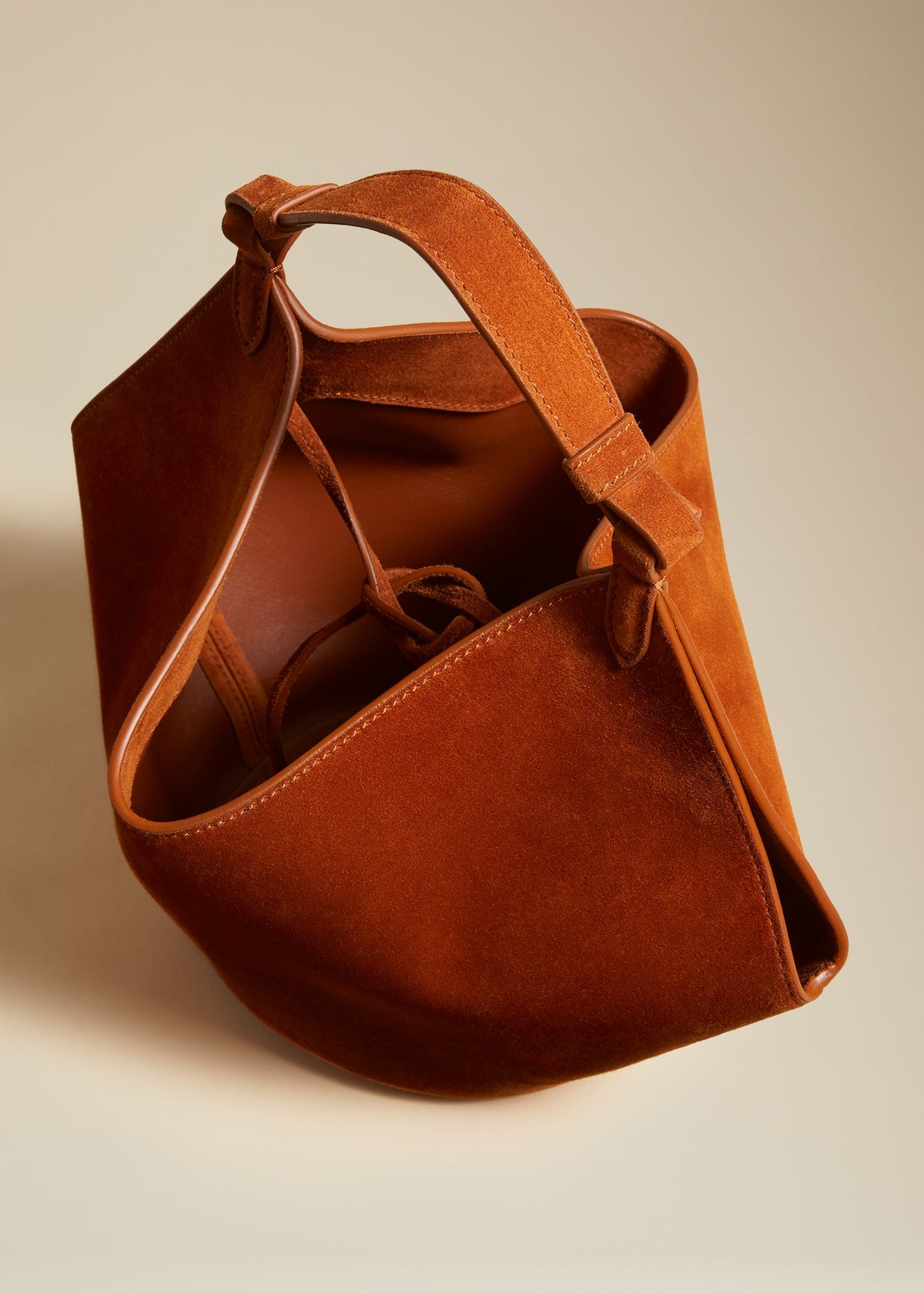 Mini Lotus suede tote bag - 5