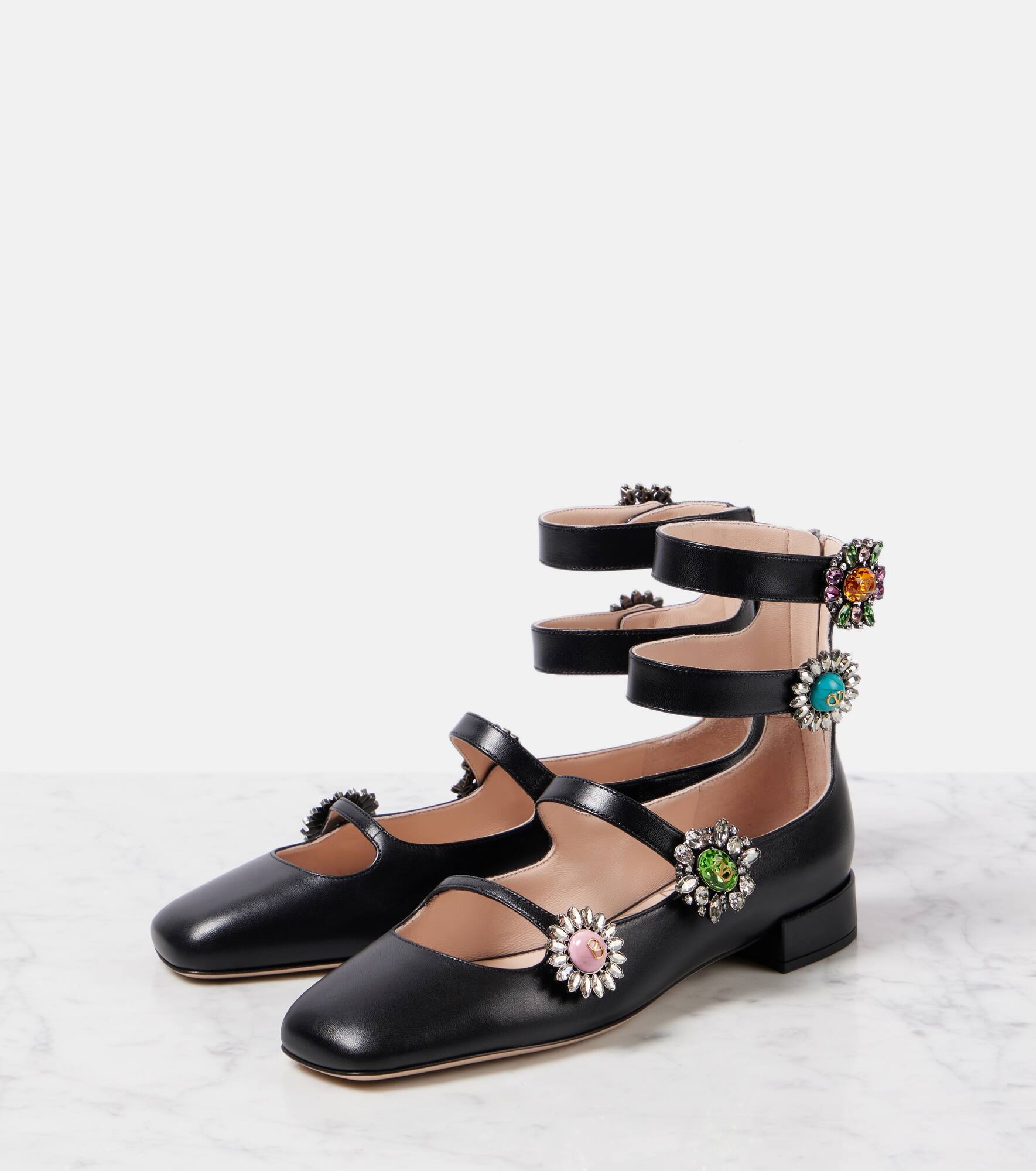 Preshoes embellished leather flats - 4
