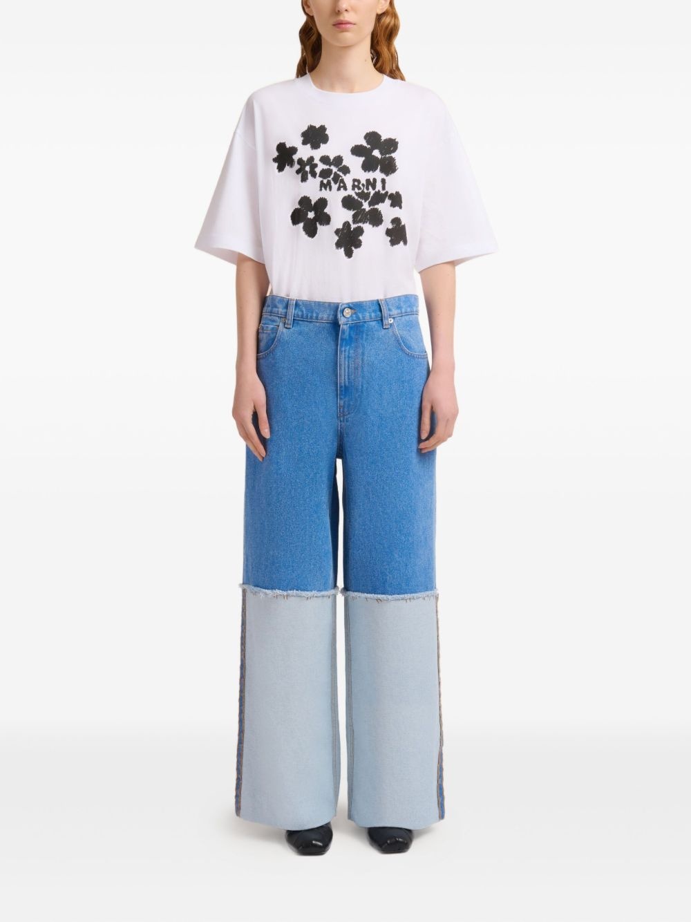 panelled jeans - 2