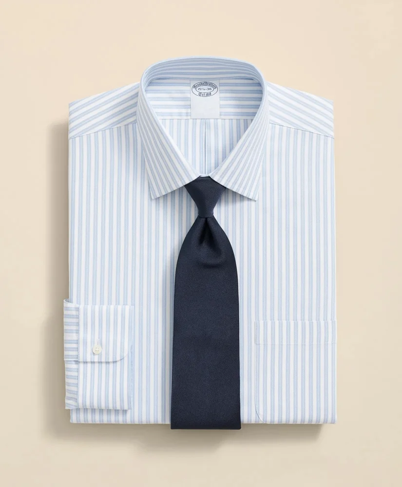 Stretch Supima® Cotton Non-Iron Ainsley Collar, Stripe Dress Shirt - 1
