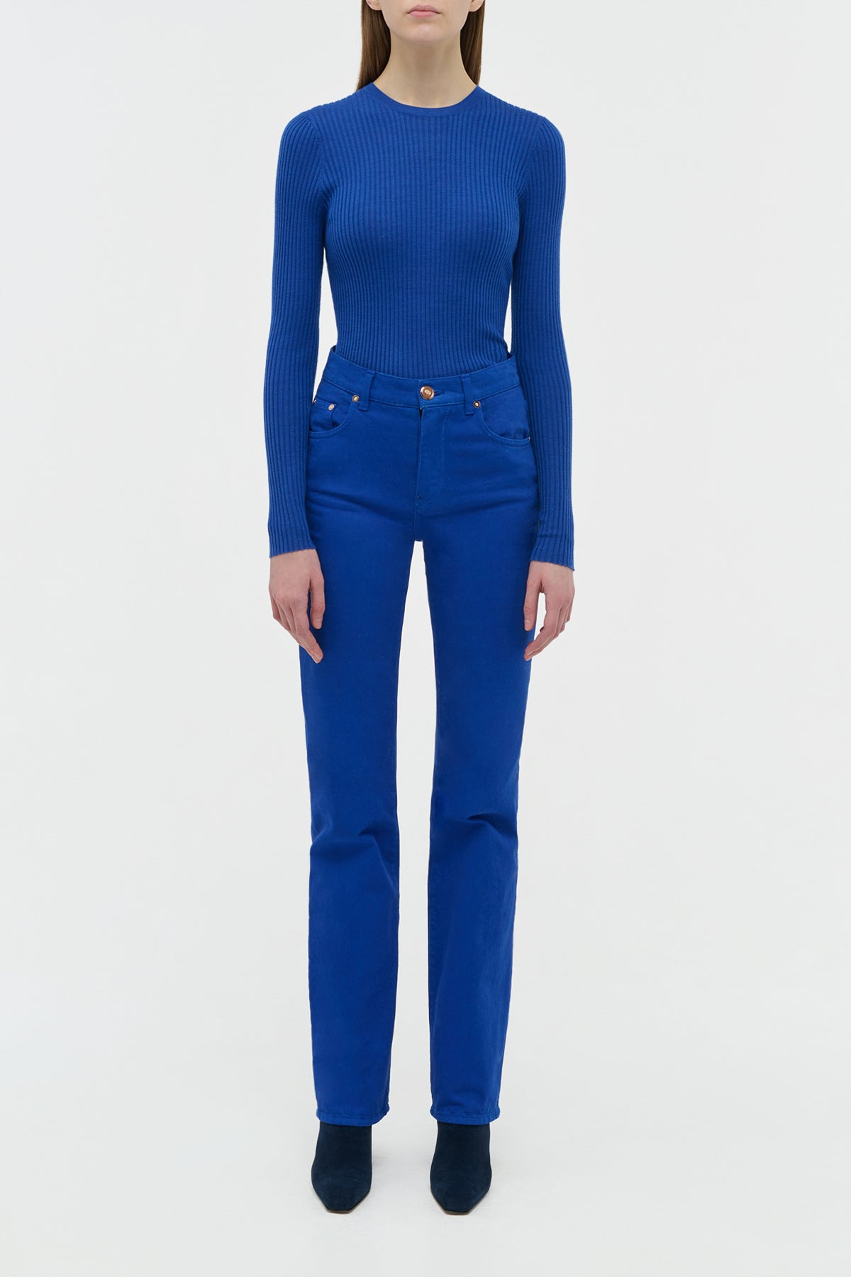 Rey Straight-leg Jean in Cobalt Recycled Cotton Denim - 3