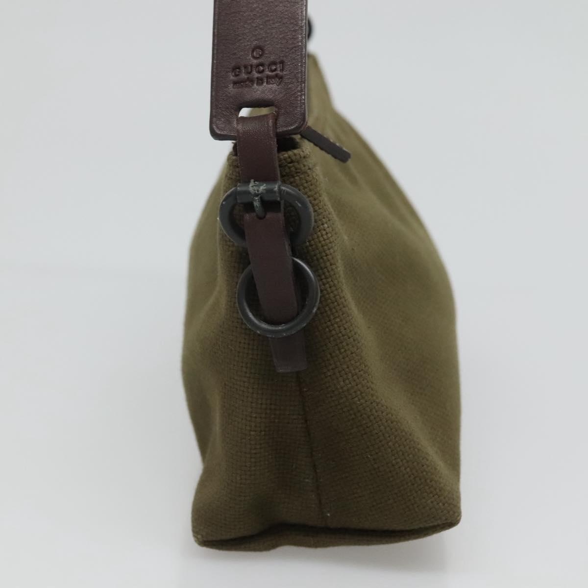 GUCCI Hand Bag Canvas Leather Khaki - 3