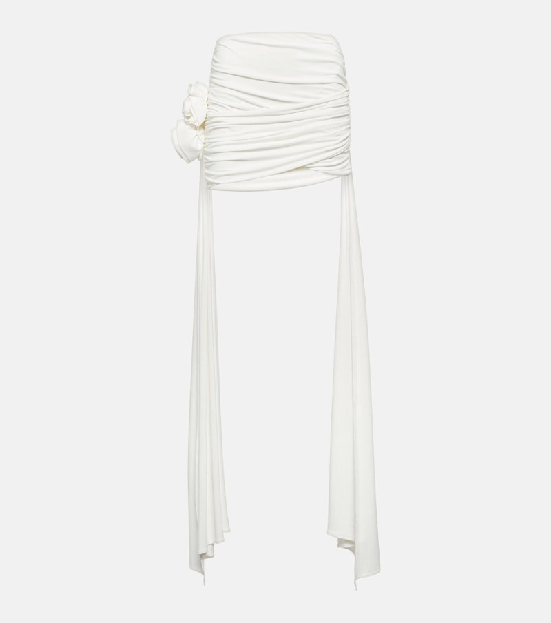 Appliqué ruched miniskirt - 1
