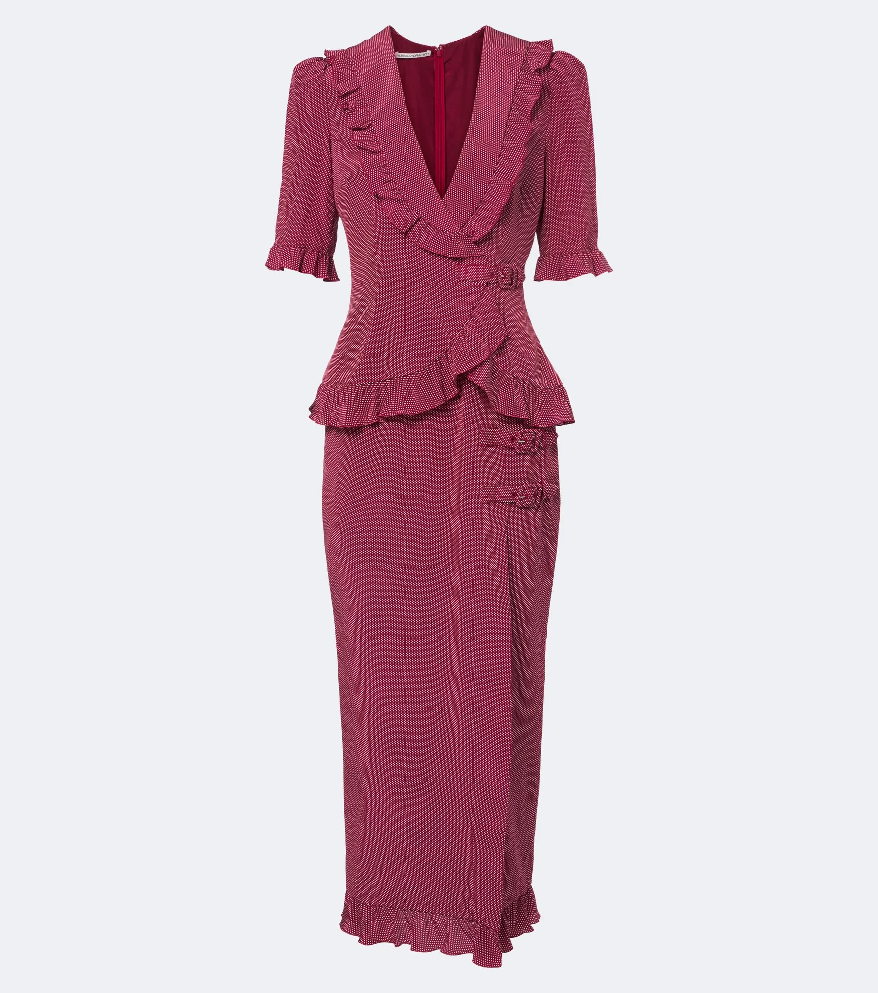 Ruffled polka-dot silk midi dress - 1