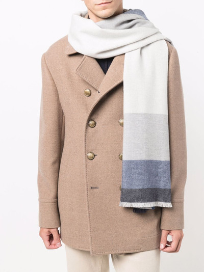 Brunello Cucinelli colour-block knit scarf outlook