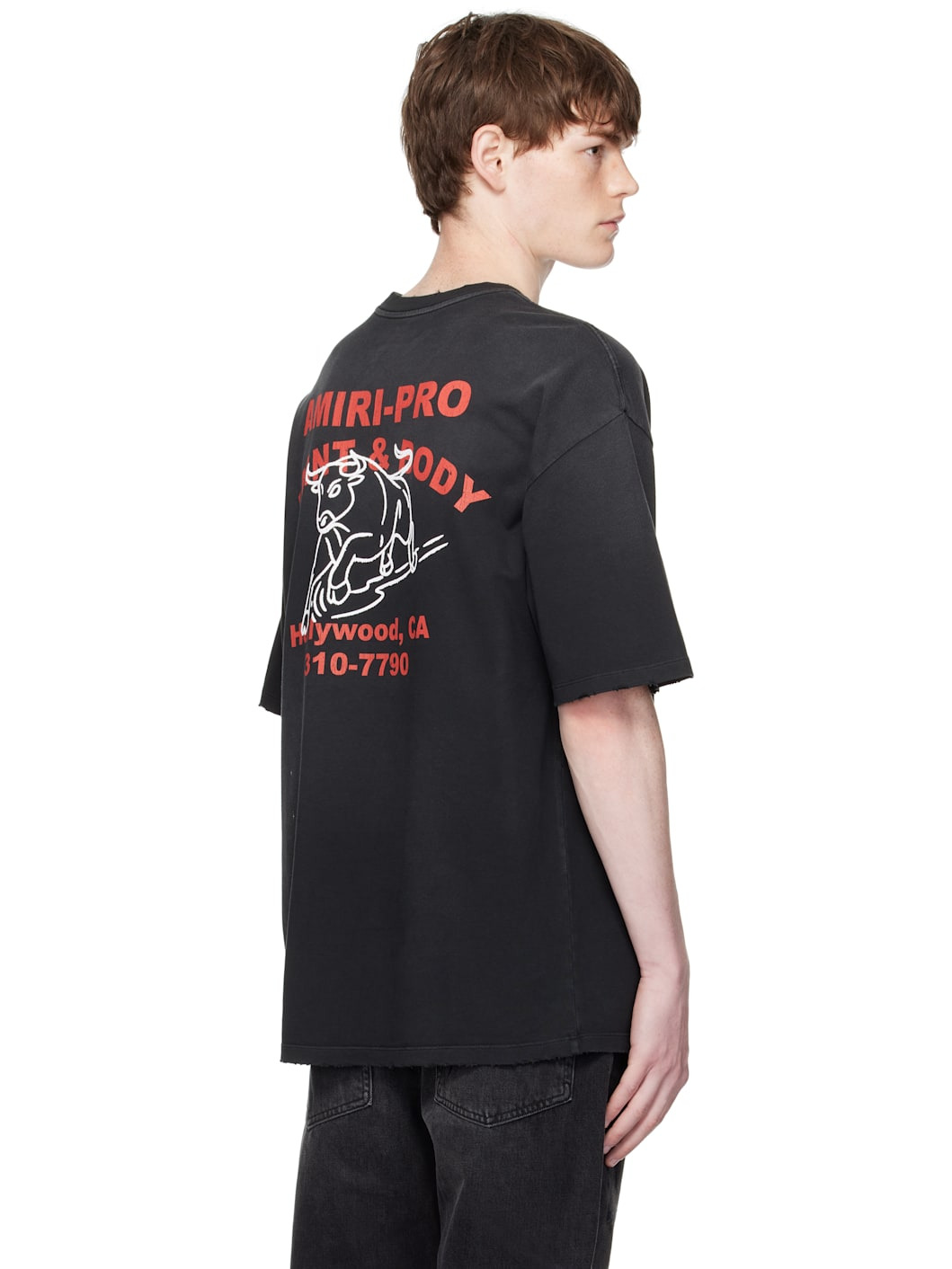 Black 'AMIRI' Bull Oversized T-shirt - 3